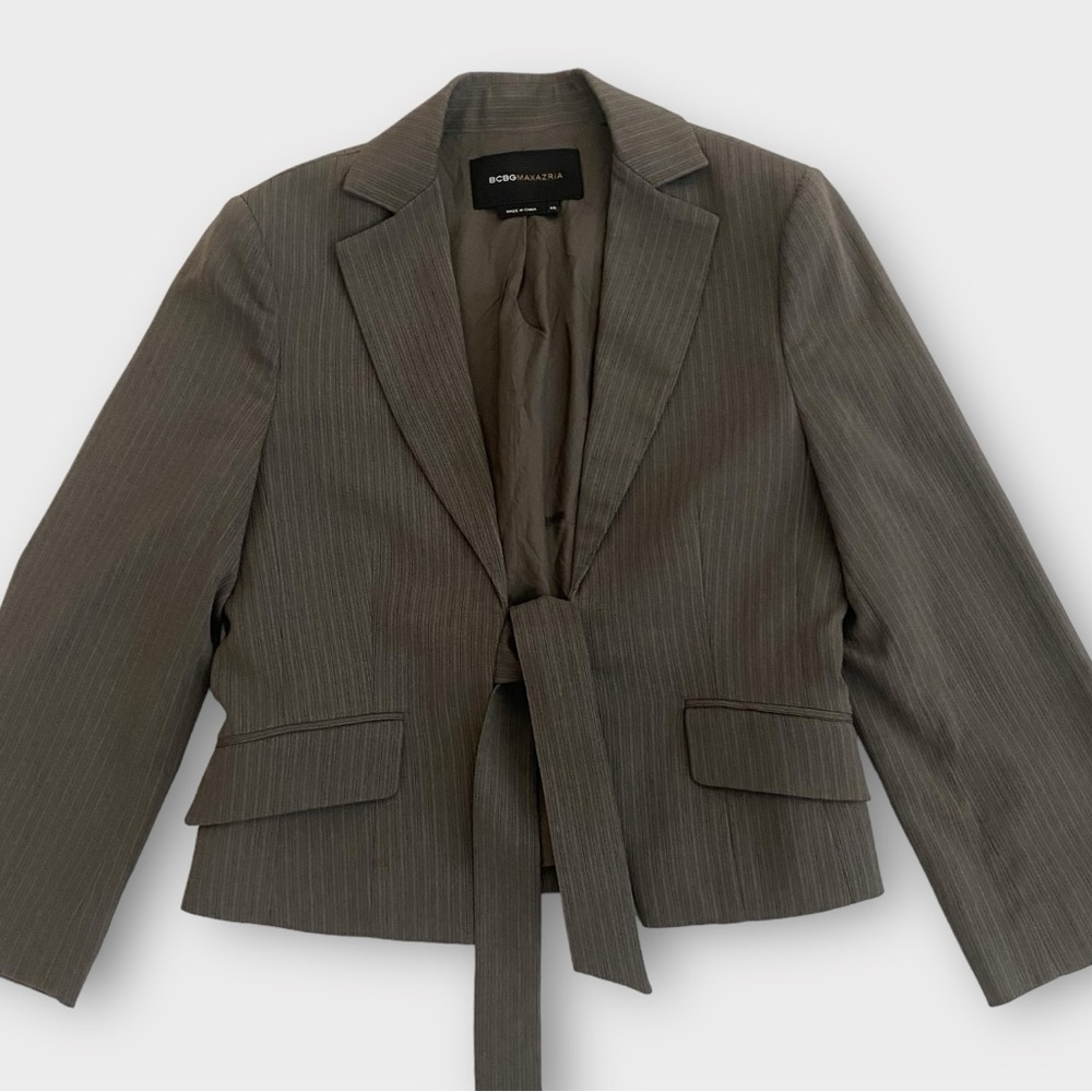 BCBG Max Azria Women’s Blazer Jacket XS Tie Front Corpcore Academia Preppy